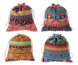 Drawstring Jewellery Pouch Cotton Linen Gift Bags Wedding Favours Egyptian Style Party Gift Bags Wedding Decoration Christmas9535810