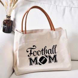 Shopping Bags Football Mom Tote Bag Mother Gift Women Lady Canvas Handbag Sport Soccer Beach Drop
