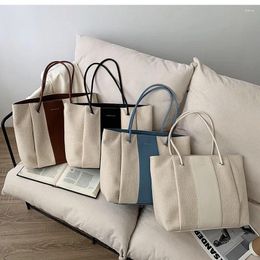 Shoulder Bags High-quality Leather Simple Ladies Large-capacity Handbags2024 Trendy Fashion Canvas Bag Versatile Designer Tote