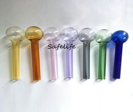 4inch 6inch Colourful Pyrex Glass Oil Burner Pipe glass tube smoking pipes tobcco herb glass oil nails Water Hand Pipes Smoking Acc8492299