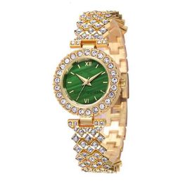 New diamond inlaid green face bracelet for womens watch niche high-end wristwatch women