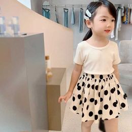 Skirts Skirts Summer Girl Polka Dot Print Flower Bud Short Leather Girl Baby Foreign Style Cute Half Leather Sweet Girl Knee Length WX5.21 WX5.21
