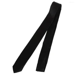 Bow Ties Black Polyster Skinny Neck Tie Necktie 57" For Men