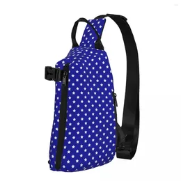 Backpack White Stars Print Shoulder Bags Patriotic American Flag Modern Chest Bag Hiking Running Sling School Graphic Crossbody