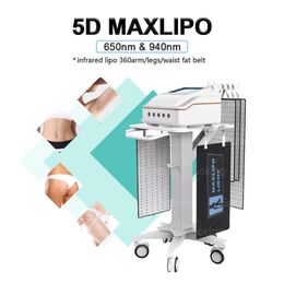 Slimming Machine Laser Fat Reduction Anti Cellulite Lipo Lipolaser Abdomen Pain Therapy Salon Use 5D Maxlipo Equipment With 5 Treatment Pads