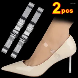 Shoe Parts 2Pcs Invisible Elastic Silicone Transparent Shoelaces For High Heel Shoes Clear Laces Straps Holding Loose Ankle Band Lace