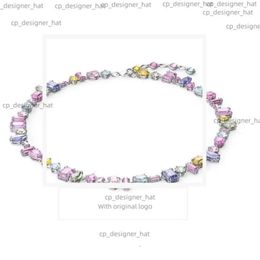 16tf Pendant Necklaces Swarovski Necklace Designer Women Top Quality Flowing Light Colourful Candy Element Crystal Rainbow White 5431