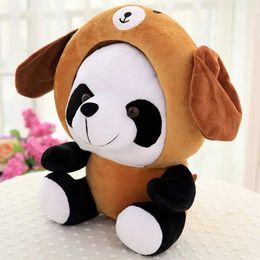 Plush Dolls 1pc 20/40cm Kawaii Chinese Zodiac Panda Plush Toy Stuffed Soft Animals Mouse Cattle Dog Rabbit Plush Doll Cute Gift for Children H240521 8TYS