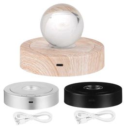 Decorative Objects Figurines 4.5-inch LED rotating display bracket with 8-light mode circular charging cable for crystal base H240522