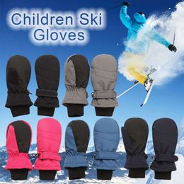 Winter Must Windproof Waterproof Kids Snow Snowboard Children Ski Gloves Long-sleeved Mitten Outdoor Riding L2405