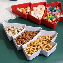 Plates Creative Plastic Plate Christmas Tree Shape Candy Snack Nuts Dried Fruit Bowl Breakfast Tray Wedding Party Dessert
