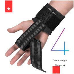 Weight Lifting Man Weightlifting Gym Antislip Sport Safety Wrist Straps Support Crossfit Hand Grips Fitness Bodybuilding Drop Delive Dhfqw