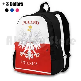 Backpack Retro Polish Polska Flag Outdoor Hiking Waterproof Camping Travel Poland Polski Vintage