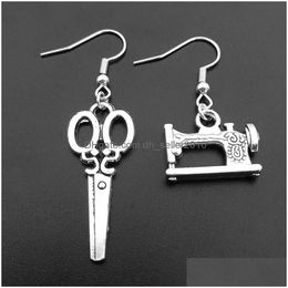 Dangle & Chandelier Earrings Student Math Compass Rer Asymmetrical Scissors And Sewing Hine Punk Drop For Delivery Jewellery Dh0Rg