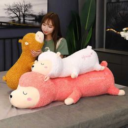 Plush Dolls 120cm Kawaii Alpaca Plush Toy Vicugna Pacos Japanese Soft Stuffed Cute Alpacasso Sheep Llama Animal Dolls for Kids Girls Gifts H240521