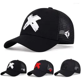 Ball Caps Unisex X Letter Embroidery Baseball Net Spring And Summer Outdoor Adjustable Casual Hats Sunscreen Hat