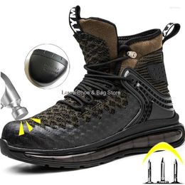 Boots High Top Safety Shoes Men Steel Toe Sneaker Breathable Work Large Size 50 Men's Construction Man Booties