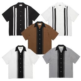 Men's Casual Shirts Summer Designer Shirt Striped Hawaiian Short-Sleeved Shirt