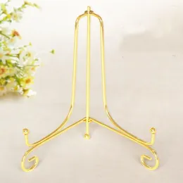 Decorative Plates 4-12inch Wire Iron China Plate Stand Easel Art Display Rack Holder Gold Bowl