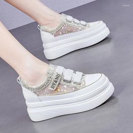 Casual Shoes Thick Soled Little White 2024 Summer Mesh Breathability Women Elevated Student Versatile Flat Bottomed Sneakers