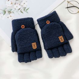 Mittens Flip Thermal Soft Fluffy Touch Screen Winter Warm Work Gloves for Men Women Ladies Boys Girls Kids Arthritis L2405