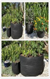 Planters Pots 357121517203034 Gallon Round Fabric Plant Pouch Root Container With Handles Black Grow Bag Aeration Pot3585929