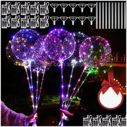 Party Decoration 20 Inch Led Luminous Bobo Balloons With Light String Clear Balloon Festival Decor Birthday Wedding Supplies Drop De Dhp05