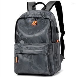 Backpack Brand Laptop Anti-theft Waterproof School Backpacks USB Charging Men Business Travel Bag Camouflage Design