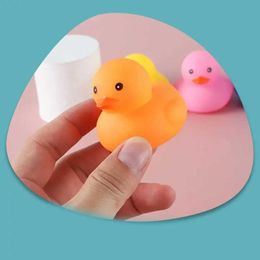 Bath Toys Baby shower toy bathroom rubber yellow duck shower water Kawaii squeezed floating duck cute little yellow duck baby gift d240522