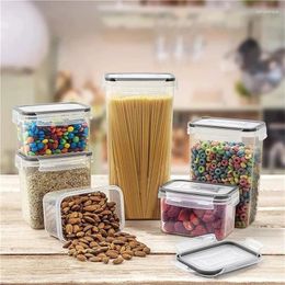 Storage Bottles Airtight Food Container Plastic Canisters Pantry Boxes With Lid Set Leak-proof Reuasable Kitchen Organisation