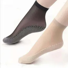 Women Socks 1 Pair Spring Summer Velvet Silk Womens Cotton Bottom Soft Non Slip Sole Massage Wicking Slip-resistant Sock