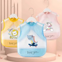 Bibs Burp Cloths 1 cartoon pattern TPU waterproof lunch feeding bib cotton adjustable baby bib cute childrens apron d240522