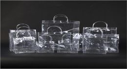 New Fashion PVC Women Clear Bag Transparent Tote Design Cosmetic Shoulder Hangbags Storage Bags for Work Stadium Approved2777044