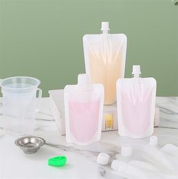 Packing Bags Milk white style Plastic Drink Pouch Sealed Reusable Beverage Juice Milk Coffee Travel Organizer Bag LT983