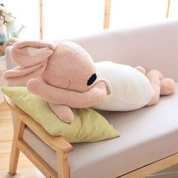 Plush Dolls Cute Rabbit Plush Pillows Soft Bunny Stuffed Animals Doll Soft Comfort Sleeping Appease Lying Rabbit Pillow Toys for Girl Gifts H240521 EL28