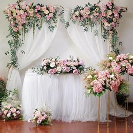 72cm10m Tulle Organza Roll Sheer Crystal Fabric Wedding Arch Door Decor Mariage Yarn Birthday Christmas Party Supplies 240510