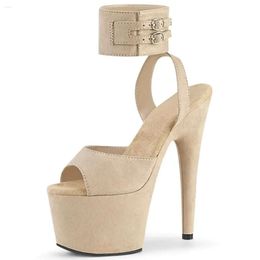 LAIJIANJINXIA Upper 17cm/7inch Sandals Sexy PU Exotic Women Platform Fashion High Heels Pole Dancing Sho 404