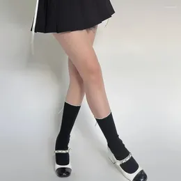 Women Socks Harajuku Girls Princess Cotton Calf School Student Sweet Lace-Up Bowknot Turn Cuffs Ruffle Trim Anklet