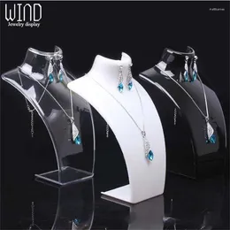 Jewelry Pouches Three Colors 20 13.5 7.5CM Mannequin Necklace Pendant Display Stand Holder Show Decorate Shelf