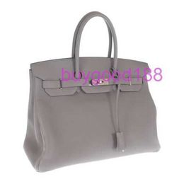 Aa Biriddkkin Delicate Luxury Womens Social Designer Totes Bag Shoulder Bag 35 Handbag Togo Grimeyer Grey Engraved Womens Fashion Womens Bag
