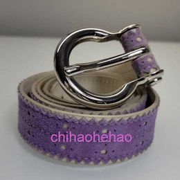 Designer BBorbiriy belt fashion buckle genuine leather Belt Women Size EU 40 US 38-42 Purple Leather Suede Mixed Media