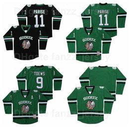 Movie Ice Hockey College 11 Zach Parise Jersey BLank North Dakota Fighting Sioux 9 Jonathan Toews University All Stitched Green Bl2331298