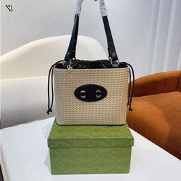 10A Fashion Vintage Basket Womens Mini Straw Square Woven Bags Bag Holiday Totes Really Cute Casual Style Purse Exquisite Internal Draw Hgnk