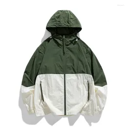 Men's Jackets Summer Couple Sunscreen Jacket 2024 Colour Blocking Outdoor Travel UV Resistant Hooded Windbreaker Clothing