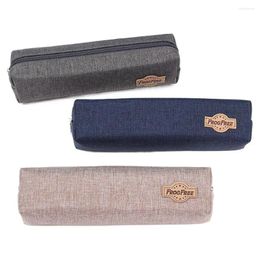 Oxford Cloth Pencil Case Solid Color Stationery Organizer Pen Bags Small Mini Simple Zipper Bag Cosmetic