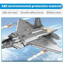 Aircraft Modle 1802Pcs Military F22 Raptor Fighter F35 F18 F16 Block Set American Aircraft Model Modern War Architecture Brick Toys S5452138