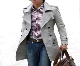 Whole Mens Trench Coat 2016 New Fashion Designer Men Long Coat Windbreaker Autumn Winter Doublebreasted Slim Trench Coat Men8664191