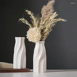 Vases Ceramic Modern And Minimalist Style White Hydroponic Planters Home Decoration Accessories Dry Flower Inserts