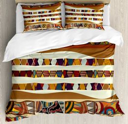 Bedding sets Tribal Duvet Cover Set Traditional Trippy Boho Abstract Design Decorative 2 Piece with 1 Sham Full Size H240521 482P