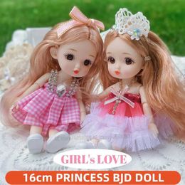 Dolls 16cm Princess BJD Doll with Clothes and Shoes Cute Face and Big Eyes 1/12 Scale Picture DIY Movable 13 Joints Sweet Gift Girl Toy S2452202 S2452203